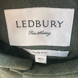 Men's Ledbury Flannel Dress Shirt-slim fit size L ((16-1/2).